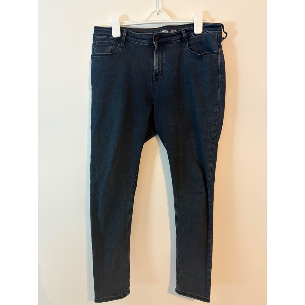 Old Navy Rockstar Super Skinny Mid Rise Jeans Dark Wash Blue Womens 14